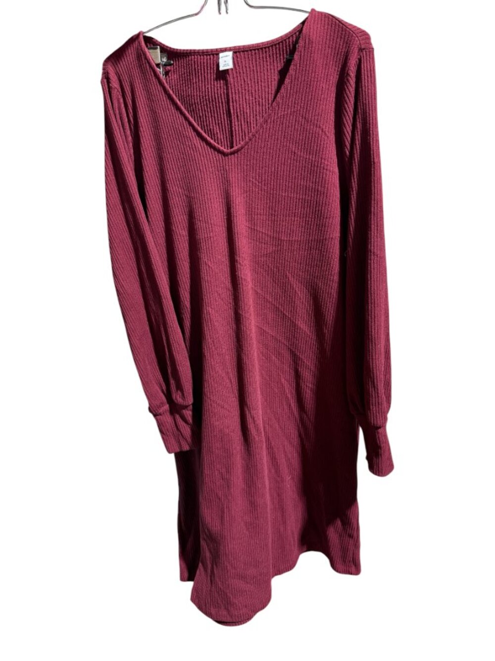 Old Navy Burgundy V-Neck Long Sleeve Sweater Dress Women's Size XL